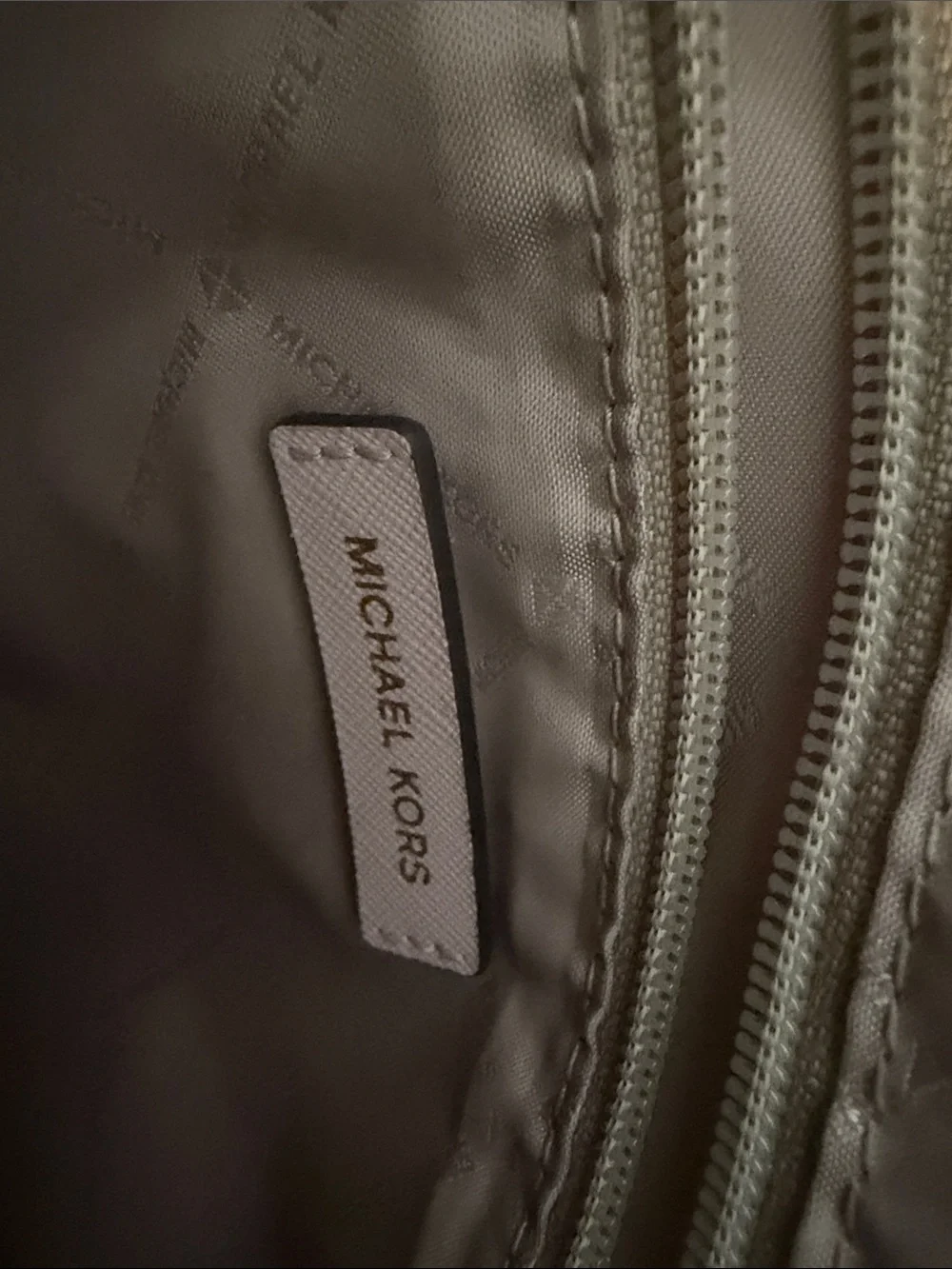 MICHAEL KORS Blush Saffiano Leather Tote with Gold MK Charm